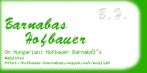 barnabas hofbauer business card